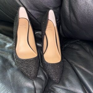 INC International Concepts Black Sparkle Heels